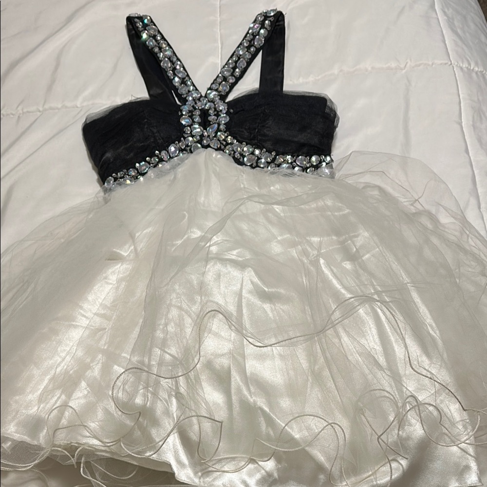 Elegant Black and White Kids Dress